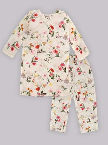 Image of A.T.U.N. (ALL THINGS UBER NICE) Girls Printed 3 /4 Sleeve Kurti and Pant Set | Stylish Traditional Ethnic Wear Salwar Suit Set for All Ocassions