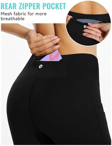 baleaf Fleece Lined Leggings Women Waterproof Thermal Winter Hiking Pants Warm Tights Skiing Running Yoga Travel Gear Black L - 3