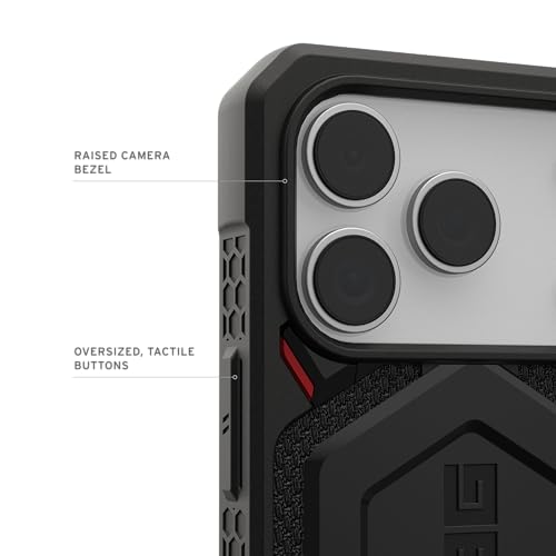 Image of Urban Armor Gear UAG Monarch Pro Magnetic Compatible, Rugged Heavy Duty Shockproof Military Grade Protective Case /Cover Designed for iPhone 17 Pro (2025) - Kevlar Black