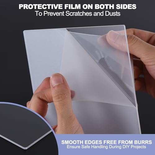 Image of PATIKIL 20Pcs 6.6x5.9 Acrylic Sheet Clear Blank Cast for LED Light Base, 2mm /0.08 inch Thick Square Transparent Panel Board with Film for Table DIY Display Project