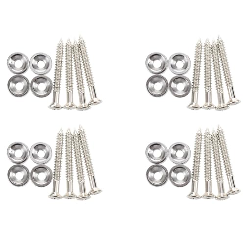 Viodmss Set of 16 Guitar Neck Joint Ferrule Bushing W/Matching Screw