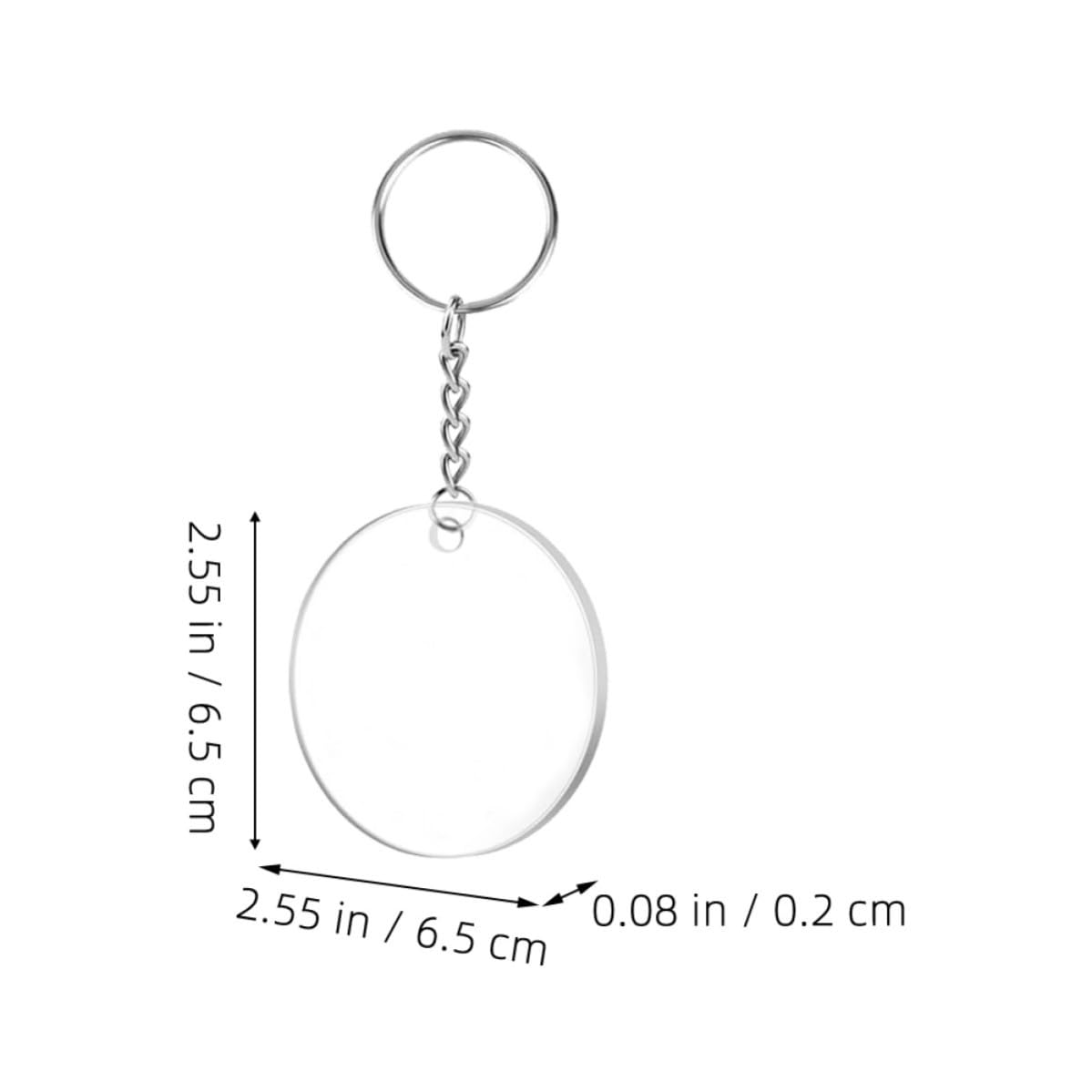 Tofficu 120 Juegos de Llaveros Acrílicos Transparentes Redondos con Anillas para Manualidades y Colgantes de Llave de Acrílico para Uso DIY y Decoración