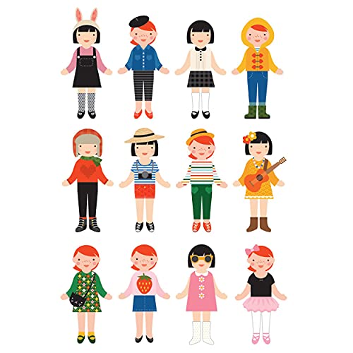 Petit Collage Magnetic Dress Up Best Friends – Magnetic Game Board with Mix and Match Magnetic Pieces, Ideal for Ages 3+ – Includes 2 Scenes and 49 Creative Magnetic Pieces