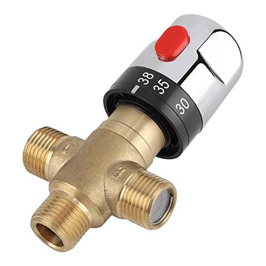 Nikou Válvula de mezcla termostática - Válvula de mezcla termostática de latón Temperatura del agua Tubería Cuenca Termostato