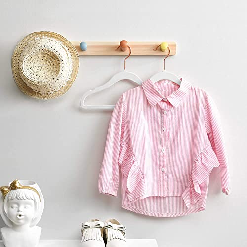 Kids Velvet Hangers Non-Slip Clothes Hangers, 11.8” Inch 50 Pack Space Saving Childrens Hangers -360° Swivel Rose Gold Hook, Strong & Durable Infant/Toddler White Hangers By Timmy #TOP5