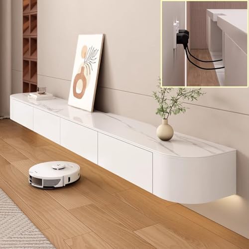 Floating TV Media Console (Wall TV Cabinet, Large Under TV Storag...