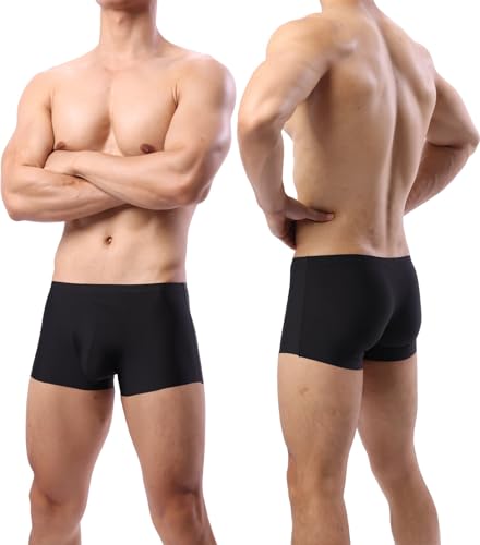 Men's 6-Pack Trunks Underwear Seamless Mesh Breathable Lightweight Short Boxer Briefs2
