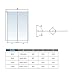 Mamparas Bañera Cristal Pantalla 120x140cmx4mm Biombo 2 veces Plegable vidrio templado Baño