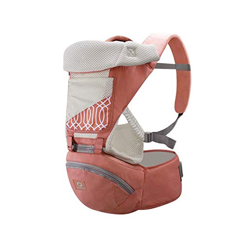 Fousamax Backpack Mochila Porta bebé y niño, ergonómica y Transpirable con Asiento para la Cadera, Capucha para bebés y niños pequeños
