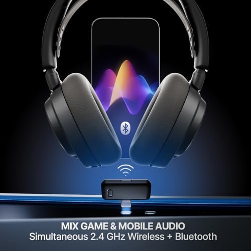 SteelSeries Arctis Nova 7P Wireless Gen 2 Gaming Headset - Real-Time App Control, 50+ HR Play, Neodymium Magnetic Drivers, Mix 2.4GHz/Bluetooth, PS5, PS4, PC, Switch 1/2, Mobile - Black - 3