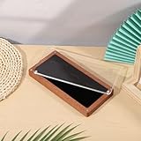 beinkmake Wood Coin Case with Clear Acrylic Cover 45mm Challenge Coin Storage Box with Velvet Lining for Silver Dollar Medal 3 Slots