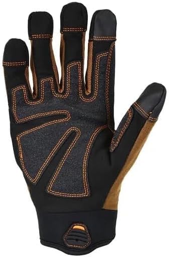 Image of Firm Grip Trademaster Large Tan Duck Canvas Work Gloves with Reinforced Palm, Padded Knuckles, & Touchscreen Compatibility