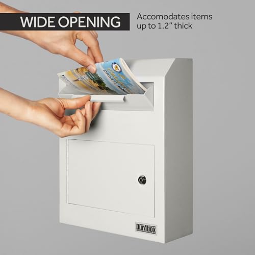 Durabox Drop Box Deposit Safe 12 x 4 x 15” Heavy Duty Steel Wall Mount Mailbox for Mail, Letters, Checks, Keys, Cash and more for Home, Office & Commercial Use (W500) (Gray) by Durabox - Image 5