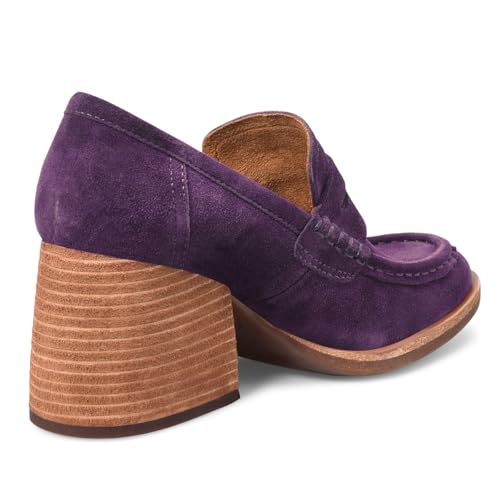 Image of MOOMMO Women Chunky Platform Loafers Pumps Round Closed Toe Slip On Penny Loafers Suede Block High Heels Oxford Shoes Formal Classic Thick Heel Dress Loafer Office Ladies Vintage Comfort 4-11 M US