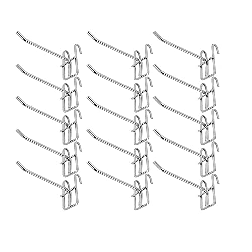 Stecktafel-Haken, Wandhalterung, Raster-Wandhalterung, Stecktafel, Werkzeug, Rasterhaken für Organisation, 15 Stück (15 Stück) Cover