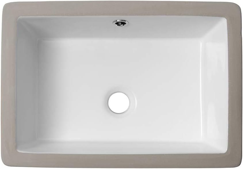 Up To 40% OFF Bathroom Sink Undermount - Kichae 18 Inch Vanity Sink Modern White Rectangular Undermount Sink Porcelain Ceramic Lavatory Vanity Bathroom Sink with Overflow