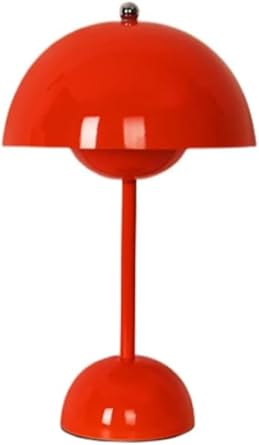 Cute Flowerpot Table Lamp, Elegant 3 Color Stepless Dimmable Light Rechargeable Desk Bedroom Living RoomRed
