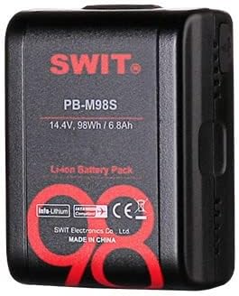 SWIT Batería PB-M98S V-Mount, pequeña batería de montaje en V, tamaño de ajuste de bolsillo, 98Wh Fly Friendly, 150W12A constante de alta carga,