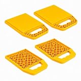 4 Artikel Unterlegplatten, 23x17x2cm Wohnwagen Stützplatten, Unterlegplatten Wohnwagen, Stützplatten aus Kunststoff mit Griff für Wohnwagen, Wohnmobil, Wagenheber (Gelb)