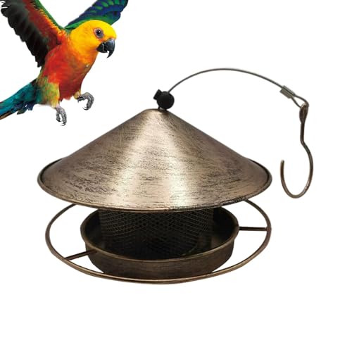 Cardinal Bird Feeder, Bluebird Feeder, 7,52 x 7,48 pulgadas, Weatherproof Iron, gran capacidad, diseño de suspensión para jardín, jardín, decoración exterior (multicolor)