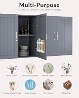 Upgraded 9.5'' Large Acrylic Straw Holder for Cabinet Door, Adjustable Space-Saving Straw Organizer Storage Dispenser for Cabinet with Ultra Sticky Adhesive Strips, 2-Part Rack, Drainage Holes — image 6
