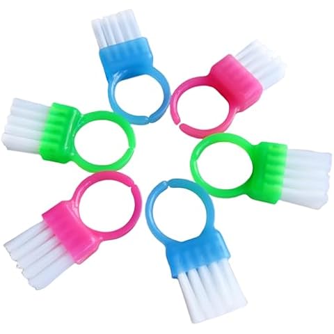 6Pcs Nail Brushes with Finger Ring Handle (3 Colors),Scrub Brush for Cleaning Fingernails,Toenails,Pedicure Tools for Men, Women,Kids, Foot Care Essentials Cover