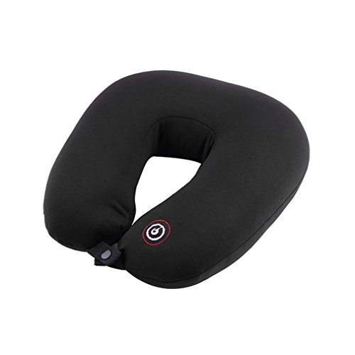 Mahaishangmao U-Shaped Travel Pillow, Neck Massage Microbead Battery Operated Vibrating,Soft Airplane Neck Pillow Best For Airplane Travel, Driving, Studying, Working, Home And Camping #TOP6