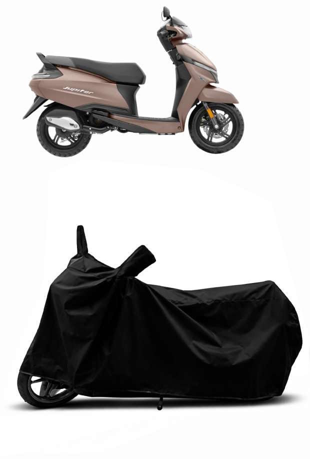 Image of Heavy Duty Waterproof Scooty & Bike Cover for Tvs Jupiter 110 - UV Resistant, Dustproof & Rain Protection, All-Weather Outdoor Cover for Bikes & Scooty with Buckle Straps
