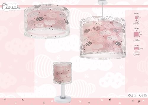 Plafones infantiles de techo rosa Dalber Clouds 41416MS con doble casquillo E27 4