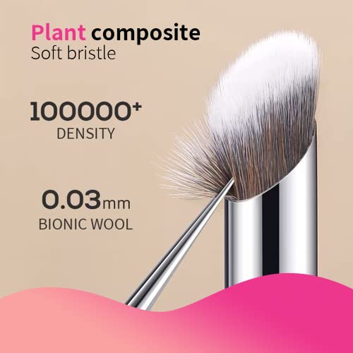 Under Eye Concealer Brush Nose Contour Brush Small 2Pack Nose Contour Brushes For Dark Circles Puffiness Face Eyebrow Puffy Eyes, Liquid Foundation Cream, Mature Skin, Length Natural Light #TOP3
