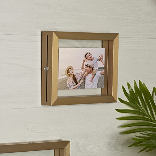 Mikasa Floating Portrait Frame, 7X9 Inch Frame To Display One 4X6 Photo, Champagne #TOP6