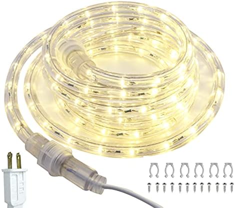 FOEERS 3M 10ft 110V Led Rope Lights Outdoor Wedding Christmas Holiday Decoration Lights (Warm Color)