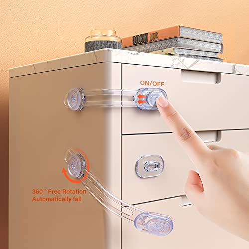 Nediea Baby Proofing Cabinet Locks, Drawer Locks Baby Proofing, Child Safety Strap Locks, Universal For Drawers, Fridge, Dishwasher, Toilet Seat, Cupboard, Oven,Trash Can, No Drilling (2 Pack) #TOP4