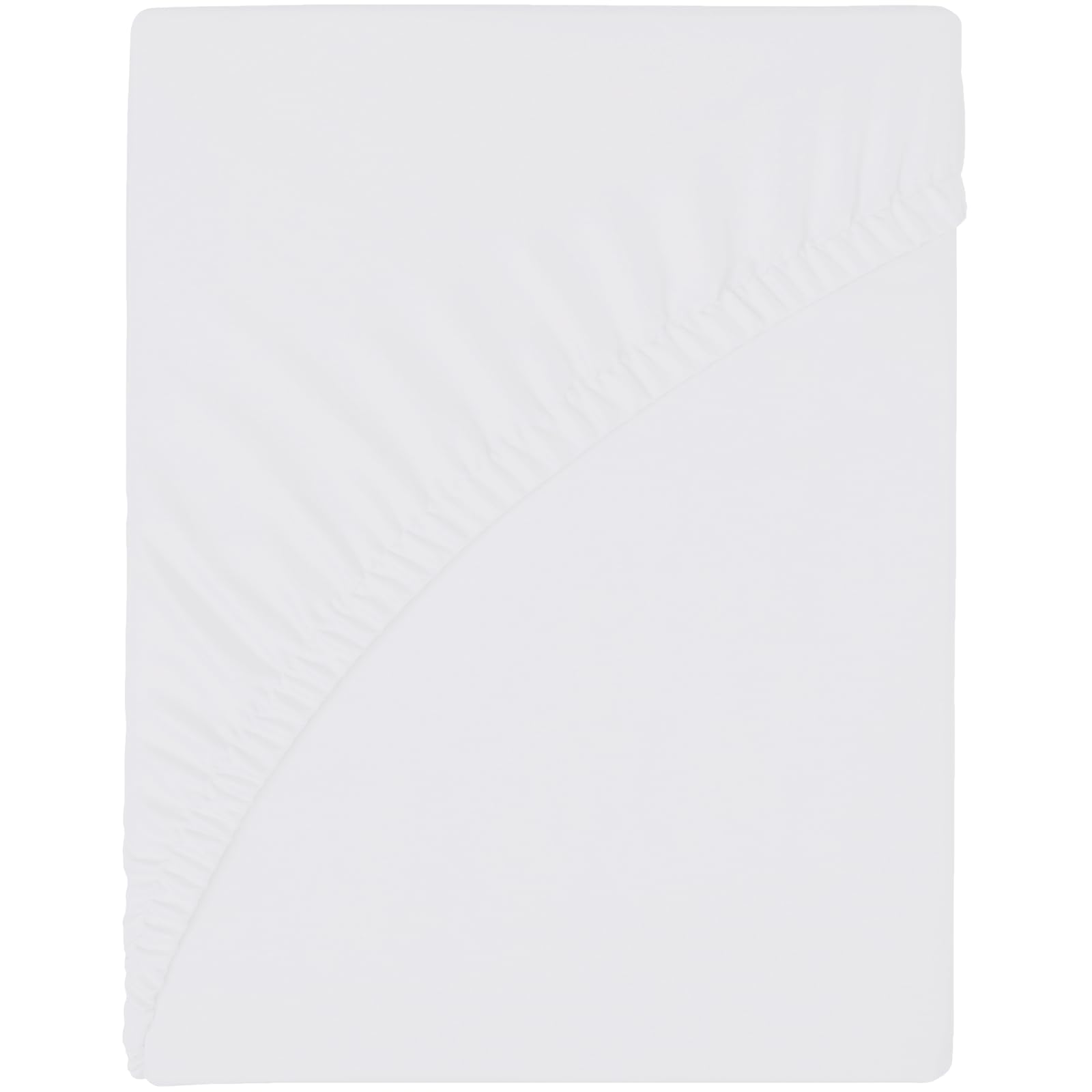 wyewye Spannbettlaken für 160 x 200 x 25 cm, Mikrofasergewebe, Schrumpfung und kein Verblassen, Weiß