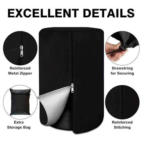 Tire Covers for Storage, WITSTEP Large Seasonal Tire Storage Cover Waterproof Outdoor Winter Tire Bags with Handy Storage Bag, Weather Proof Tire Stack Cover (Holding 4 Tires Up, Diameter 28\")