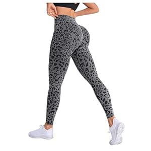 SOLY HUX Women’s High Waist Leggings Seamless Tummy Control Yoga Pants Printed Workout Pants