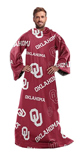 Northwest NCAA Oklahoma Toss Silk Touch Comfy Throw with Sleeves 48" x 71"