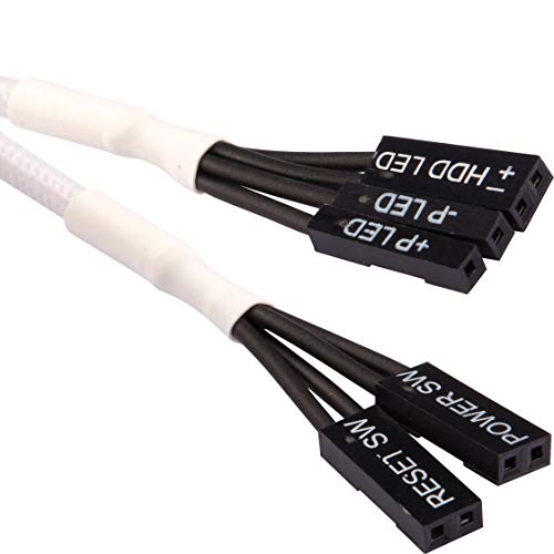 Cables blindados Corsair blanco de 30 cm para extensión de panel frontal 7