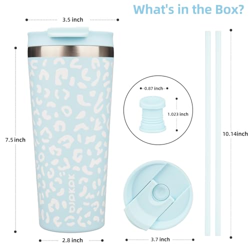 Image of BJPKPK 22 oz Coffee Tumbler with Straw, Insulated Stainless Steel Cup
