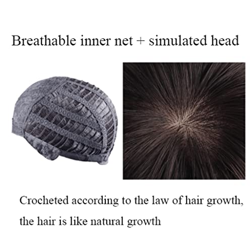 sem rastros Perucas masculinas da moda peruca de cabelo sintético natural em camadas realista resist