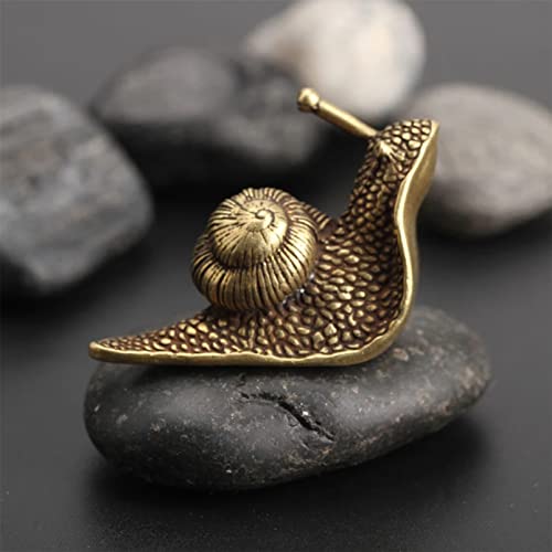 ZRSYH Retro Desktop Ornament Feng Shui Messing Schnecke Statue Wohnkultur Viel Glück Messing Schnecke Stift Holer Mini Tierskulptur Tierspielzeug für das Heimbüro Cover