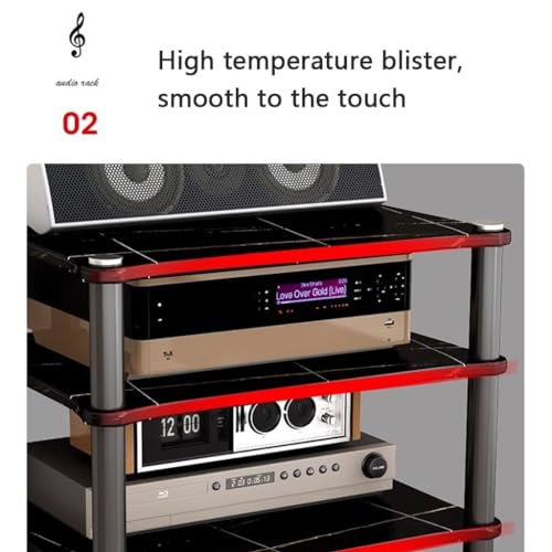 Meuble Audio HiFi en MDF de Haute Qualité et Support Multicouche Noir - 8