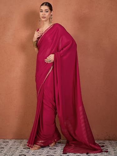 Image of AKHILAM Women's Kanjivaram Woven Soft Silk Saree With Blouse Piece