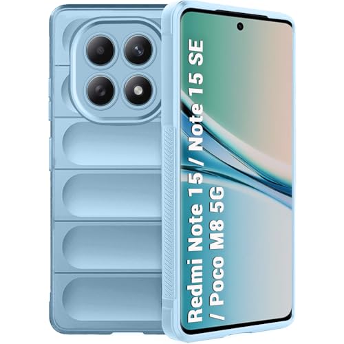 Image of TheGiftKart Liquid Silicon Back Cover Case for Mi Redmi Note 15 / Note 15 SE /Poco M8 5G | Shockproof Military Grade Protection | Micro-Fibre Cloth On Inner Side | Anti-Slip Grip Cover (TPU, Blue)