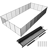 VINGLI 4Ft x 12Ft Black Pool Fence Swimming Pool Fence in Ground Pool Safety Fencing