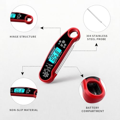 X&E Meat Thermometer Digital – Instant Read Food Thermometer for Cooking & Grilling – Professional Kitchen for Men, Dad & Mom - Thumbnail 6