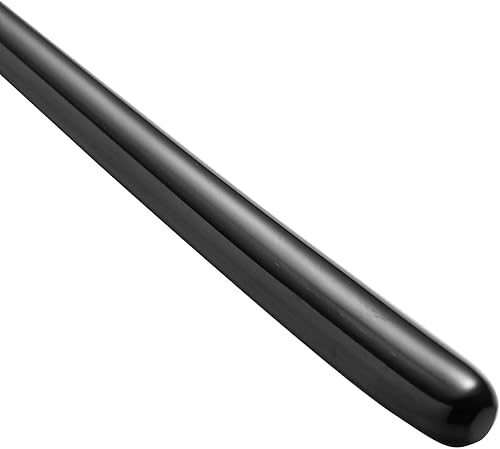 Miniatura 5 de Cuchara de sopa negra de acero, cucharas grandes circulares de mango largo, cuchara de sopa coreana de mango largo, 8 piezas, 8.7 x 1.6 pulgadas.