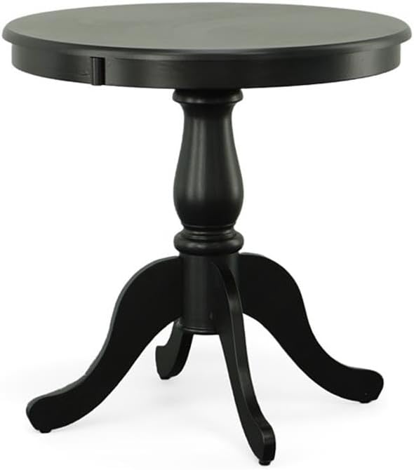 Carolina Chair & Table Fairview Round Dining Table – Classic American Style Furniture, Seats 2-4 Person Wooden Top Pedestal Base Tables for Kitchen or Dining Room (Antique Black, 30")