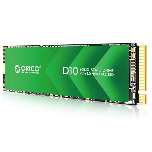 ORICO 128GB M.2 NVMe SSD, PCIe Gen3 2280 SSD - Up to 1700MB/s, Internal Solid State Drive with TLC NAND Flash, Compatible with Raspberry Pi 5 Desktop Laptop - D10