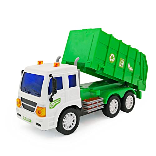 deAO Remote Control Garbage Truck with Batteries, Bin Lorry Toys for
